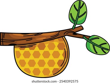 illustration of beehive outline white on background vector