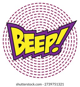 The Illustration of Beep Purple Circle Comic Pop Art