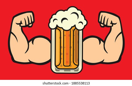 Illustration of Beer with Biceps