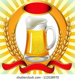illustration beer with bladder ear and tape