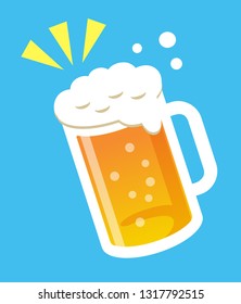 Illustration of beer blue back