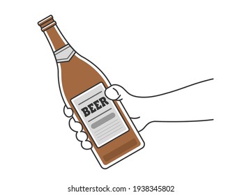Illustration mit einer Bierflasche.