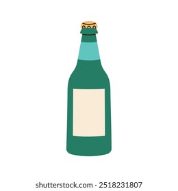 Illustration of a beer bottle isolated on a white background
