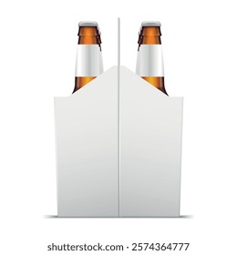 An illustration of beer bottles securely placed inside a simple white box, used to showcase the product in marketing materials.