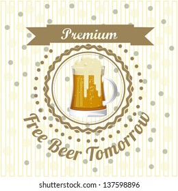 Illustration of beer free label, beer poster, vector illustration