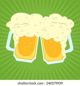 illustration of beer glass with foam 