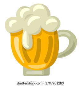 illustration of the beer glass on the white background