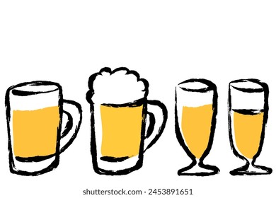 Illustration of beer in a hand-drawn brushstroke glass