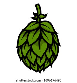 illustration of beer hop in engraving style. Design element for poster, label, sign, emblem, menu. Vector illustration