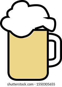 illustration of beer icon, sticker,tshirt print, vector illustration