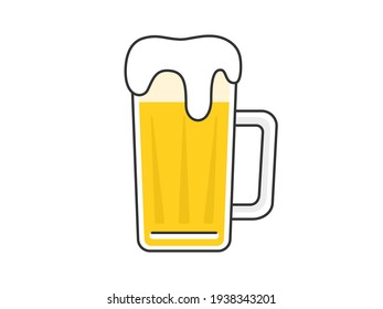 Illustration of beer in a beer mug.