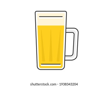 Illustration of beer in a beer mug.