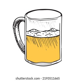 Ilustración de una taza de cerveza.