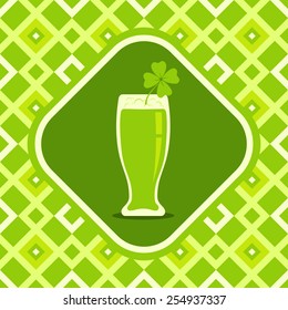 Illustration of a beer mug with clover