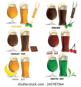 illustration beer vector on white