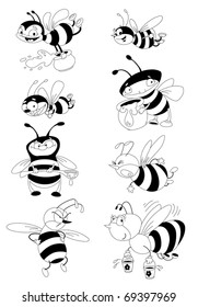 illustration of a bees outlined