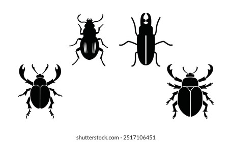 illustration Beetle Icon in Black color