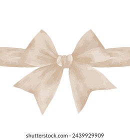 Illustration of a beige ribbon bow