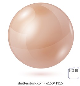 Illustration of beige sphere isolated on white background. Vector illustration
