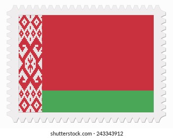 illustration Belarus flag stamp