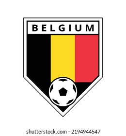 Illustration of Belgium Angled Team Badge for Football Tournament