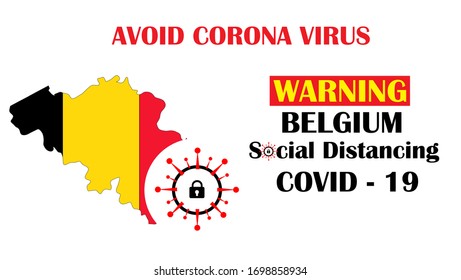 ilustración belgium distanciamiento social, evitar el virus de la corona / covid 19.