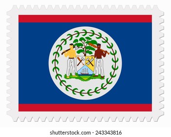 illustration Belize flag stamp