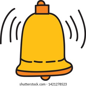 illustration of bell flat icon