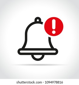 Illustration of bell icon on white background