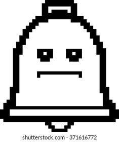 An illustration of a bell looking serious in an 8-bit cartoon style.