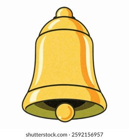 Illustration of a Bell Representing the Education Industry Isolated on White Background. School Bell as an Educational Symbol, Gold Bell Representing Learning and Schools