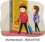 Illustration of a Bellboy at Work