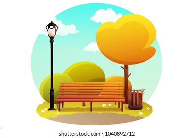 秋 公園 ベンチ のイラスト素材 画像 ベクター画像 Shutterstock