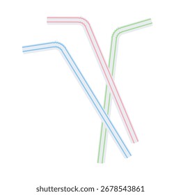 Illustration eines biegsamen Strohs mit farbigen Linien