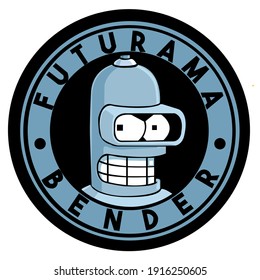 illustration of bender from futurama for any type of design