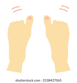 Illustration of bending toes for exercise.