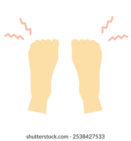 Illustration of bending toes for exercise.