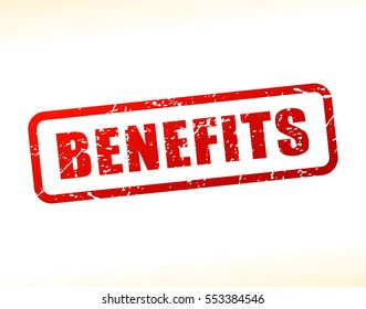 Illustration of benefits text buffered on white background
