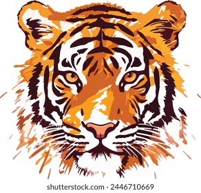 illustration of Bengal tiger in white background