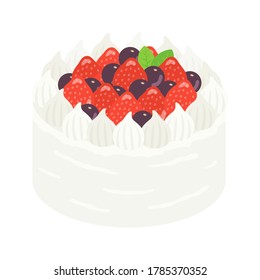 Illustration of berry whole cake.