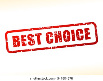 Illustration of best choice text buffered on white background