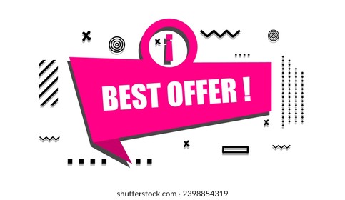 Illustration of best offer speech bubble. Banner design for business marketing and advertising. Vector illustration.