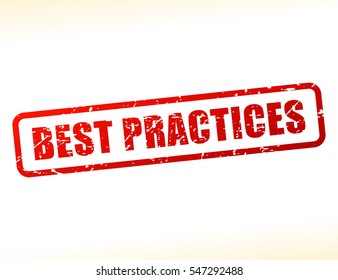 Illustration of best practices text buffered on white background