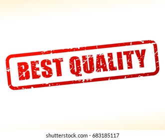Illustration of best quality text buffered on white background
