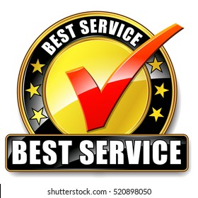 Illustration of best service icon on white background