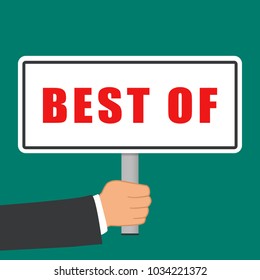 Illustration of best of sign flat concept
