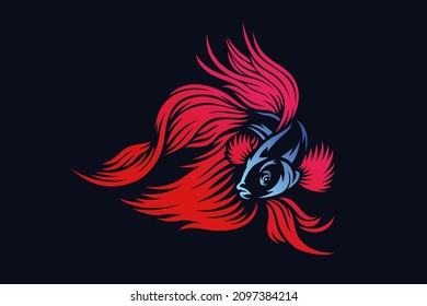 Illustration of Betta Fish (Siamese Fighting Fish)