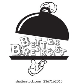 Ilustración para un mejor desayuno con manos sirviéndolas