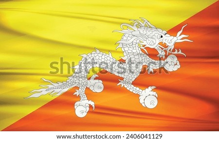 Illustration of Bhutan Flag and Editable vector Bhutan Country Flag