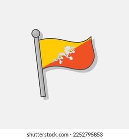 Illustration of Bhutan flag Template